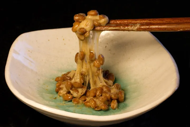 Natto, a traditional Japanese fermented soybean dish